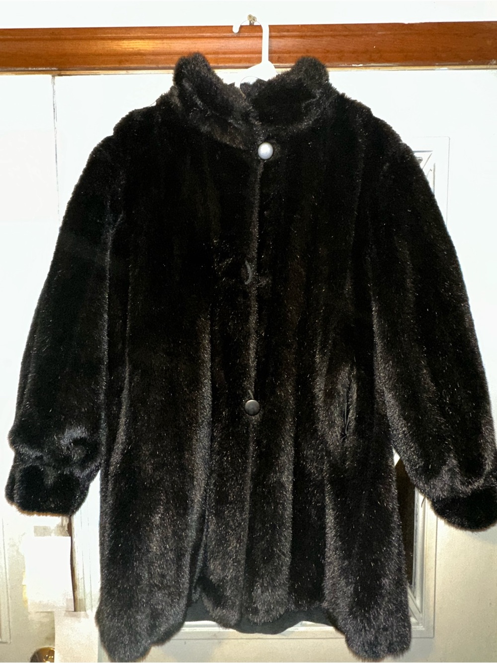 J Percy for Marvin Richards Faux Fur Coat / Jacket Leather Trim